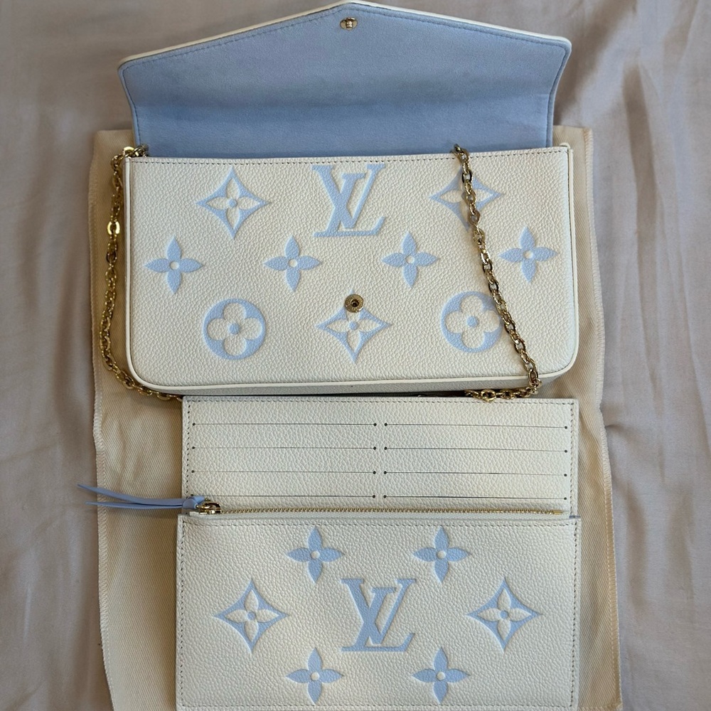 Louis Vuitton RARE: Félicie Pouchette in Latte/Candy Blue (NWT) - Picture 3 of 10